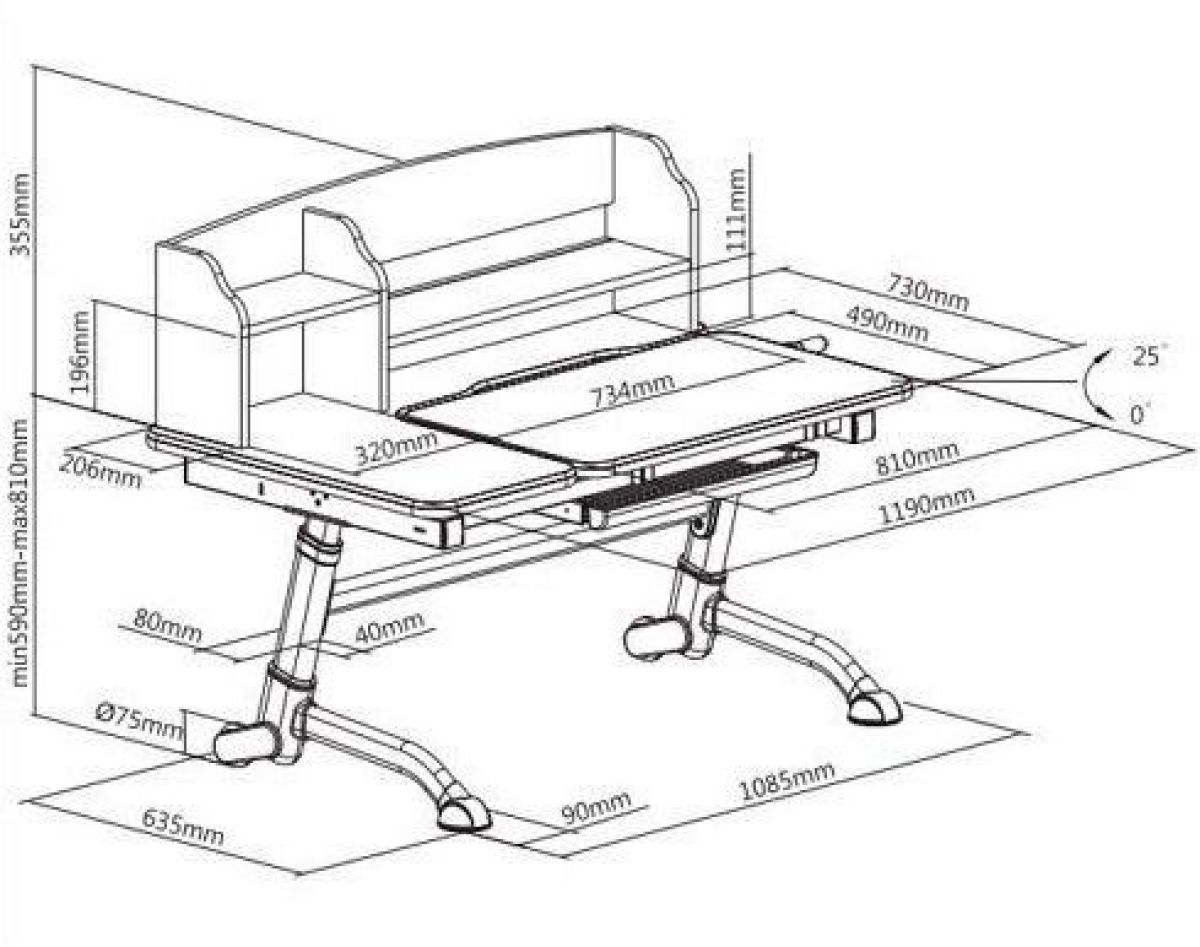 Парта-трансформер Amare II Blue с надстройкой | фото 4