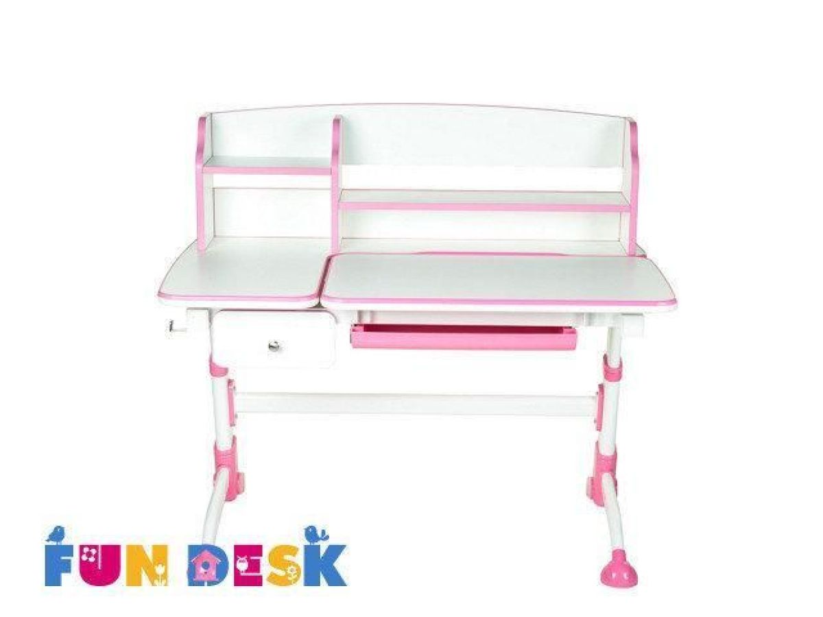 Парта-трансформер Amare II Pink с надстройкой и выдвижным ящиком | фото 2