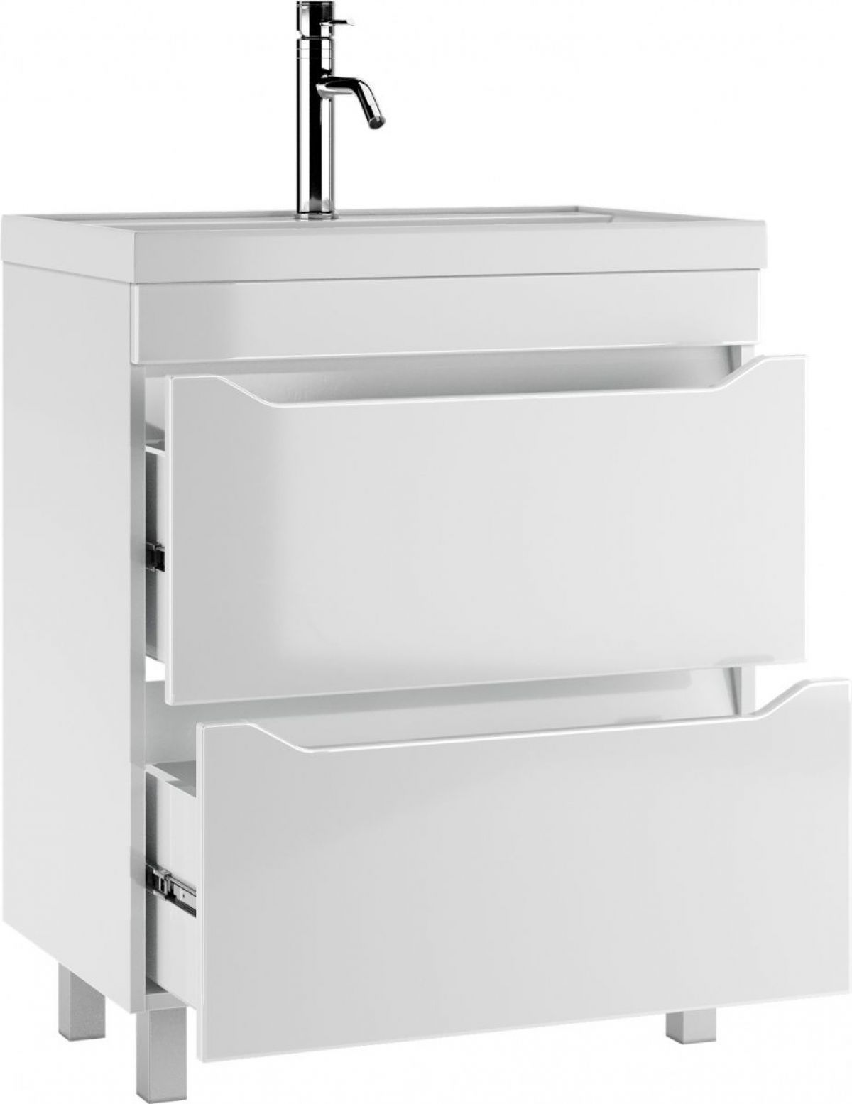 Тумба под умывальник "UNIT 70" Ева с двумя ящиками В2 Айсберг (DA5907T) | фото 3