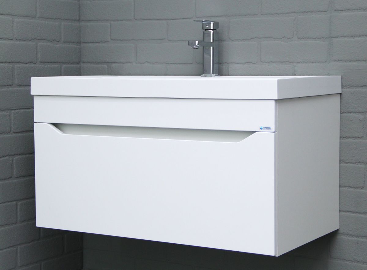 Тумба подвесная под умывальник "UNIT 80" Ева с одним ящиком В1 Айсберг (DA5903T) | фото 6
