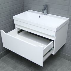 Тумба подвесная под умывальник "UNIT 80" Ева с одним ящиком В1 Айсберг (DA5903T) | фото 7