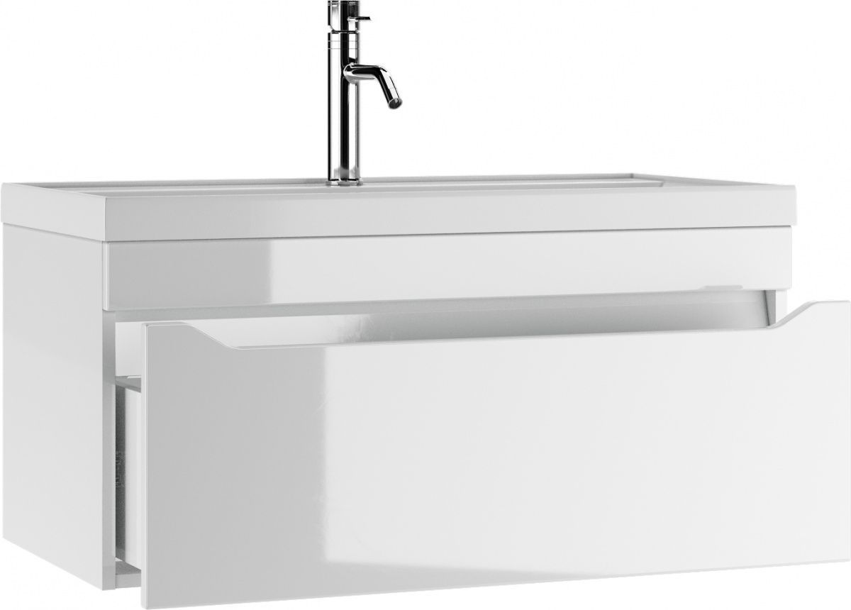 Тумба подвесная под умывальник "Bazis 90" Ева с одним ящиком В1 Айсберг (DA5904T) | фото 4
