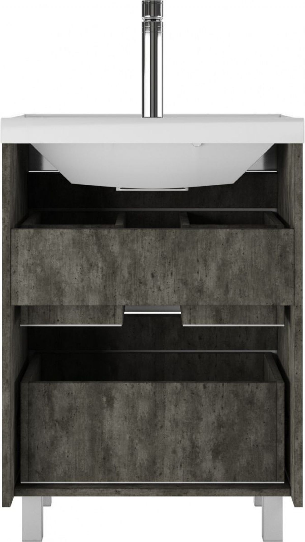 Тумба под умывальник "UNIT 60" Ева с двумя ящиками В2 Бетон Айсберг (DA5915T) | фото 5