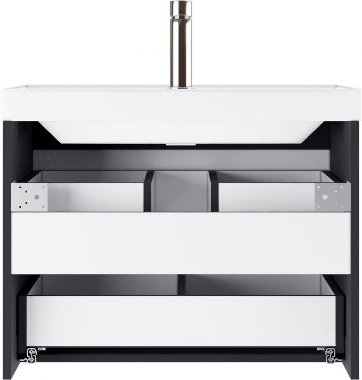 Тумба подвесная под умывальник "UNIT 70" Graffo графит матовый В2 Домино (DGr2112T) | фото 4