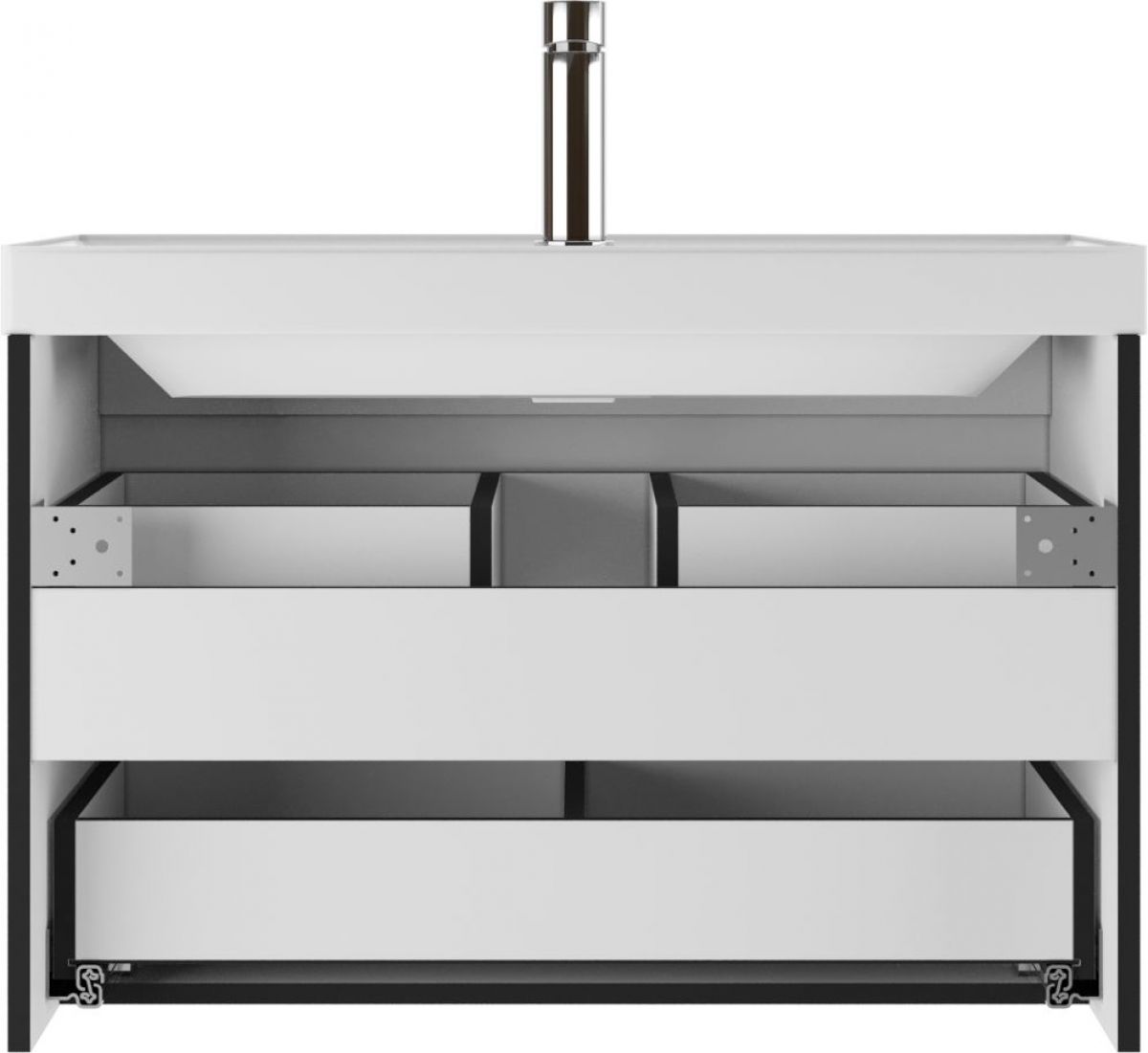 Тумба подвесная под умывальник "UNIT 80" Graffo графит матовый В2 Домино (DGr2106T) | фото 4