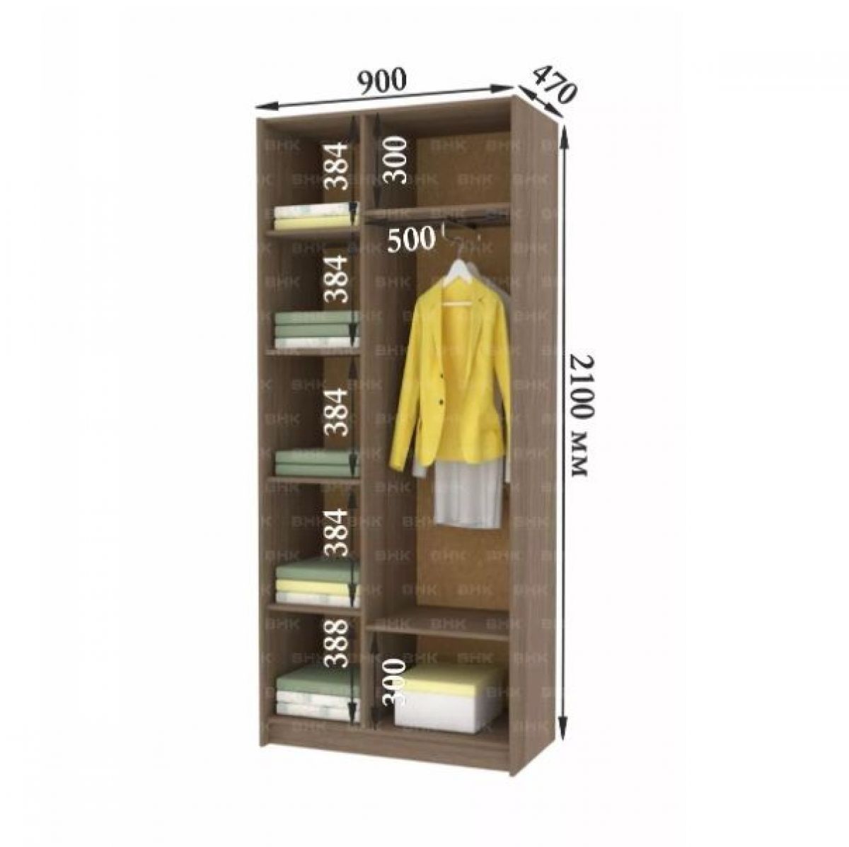 ДАРЬЯ Шкаф (Дуб Вотан/Белый глянец) гостиная | фото 3