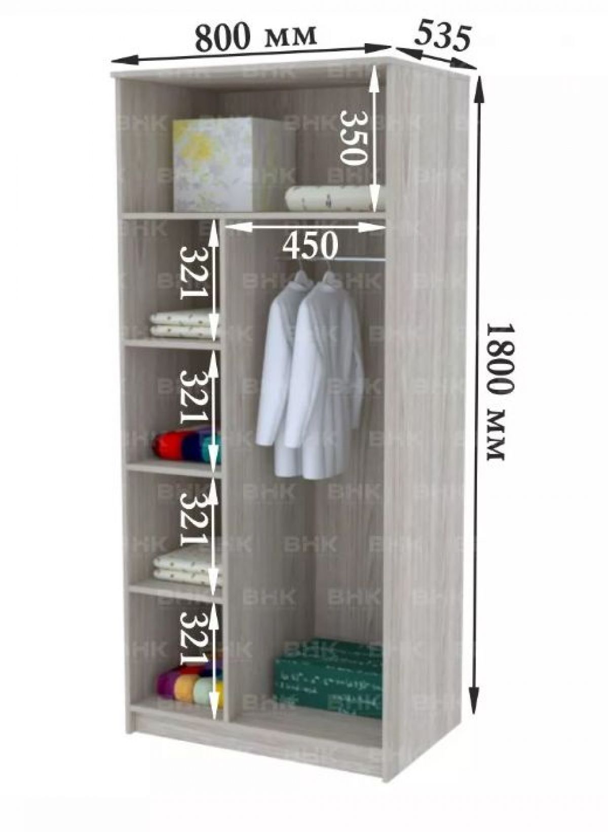 Шкаф подростковая Антилия (Дуб Крафт белый/Белый глянец) | фото 4