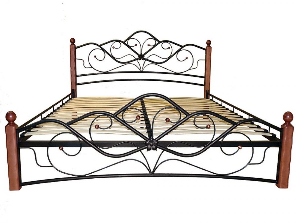 Кровать Венера 1 чёрный/махагон КМД 4.01 (1600*2000) ГЗМИ | фото 2