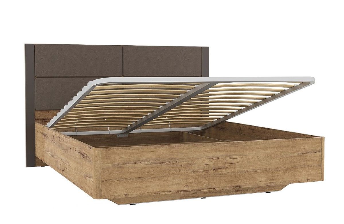 Спальня Livorno Кровать (1800х2000) НМ 040.52-1 Х с основанием и ПМ (Софт Графит/Дуб Бунратти) | фото 2