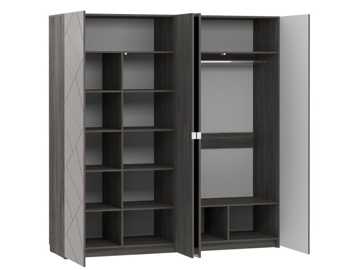 Спальня Summit Шкаф комбинированный НМ 011.45 (Софт Графит/Ясень Анкор темный) | фото 2