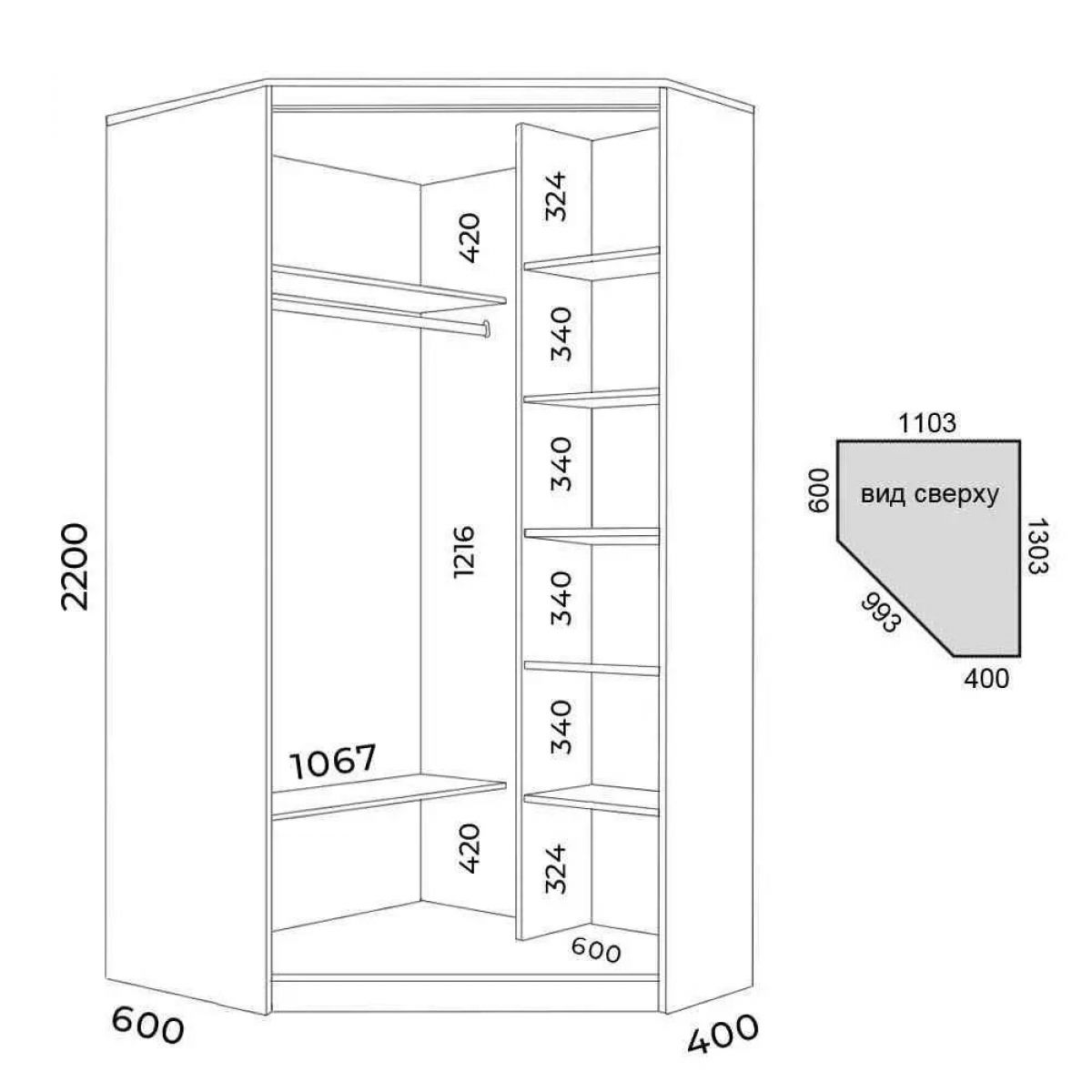 Шкаф-купе ХИТ-У-L-22-64-15 | фото 2