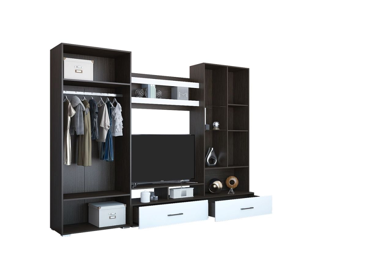 Гостиная Ненси (модульная) Венге/Белый глянец | фото 2