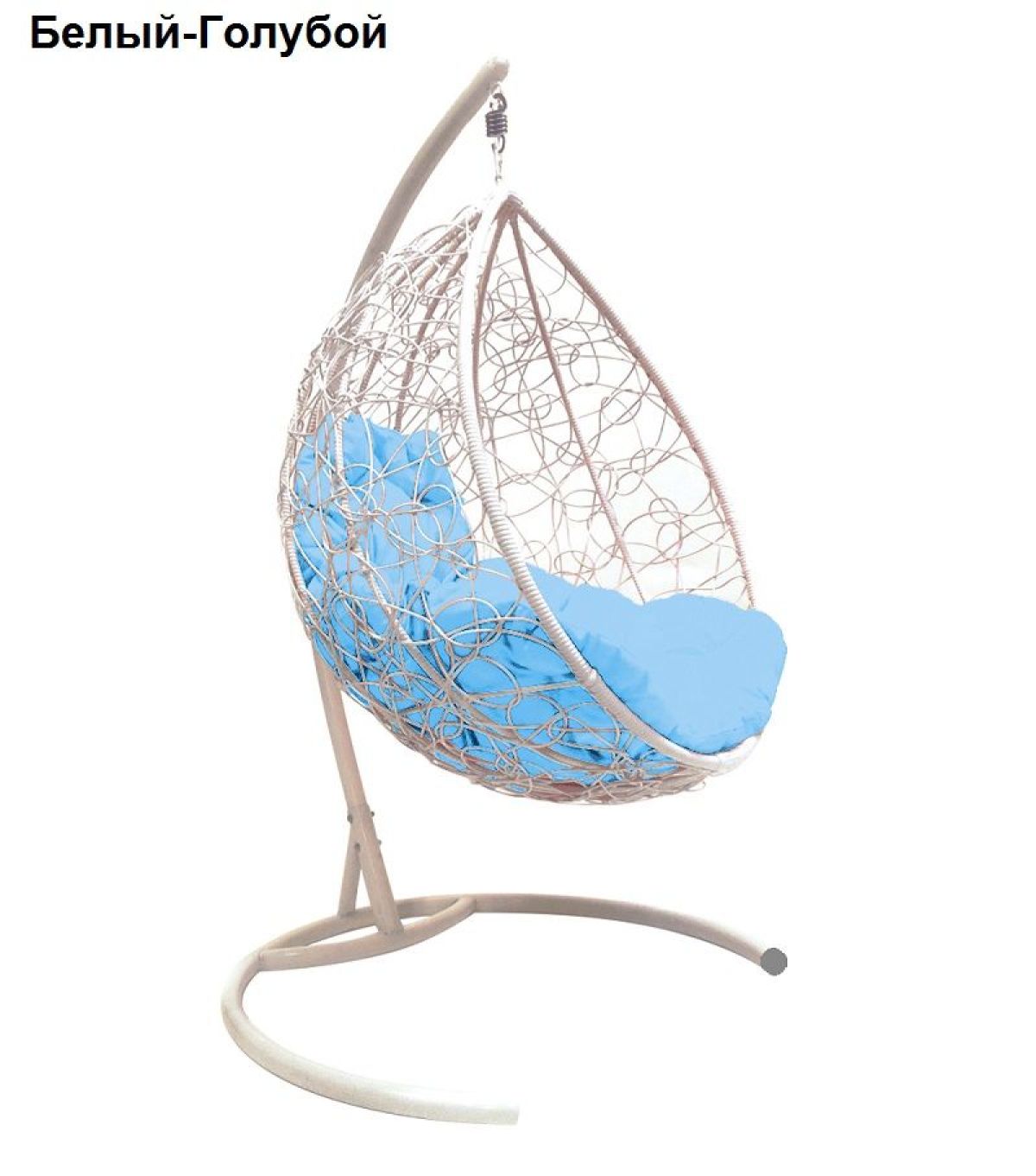 Подвесное кресло КОКОН "КАПЛЯ" ротанг (каркас белый) | фото 5