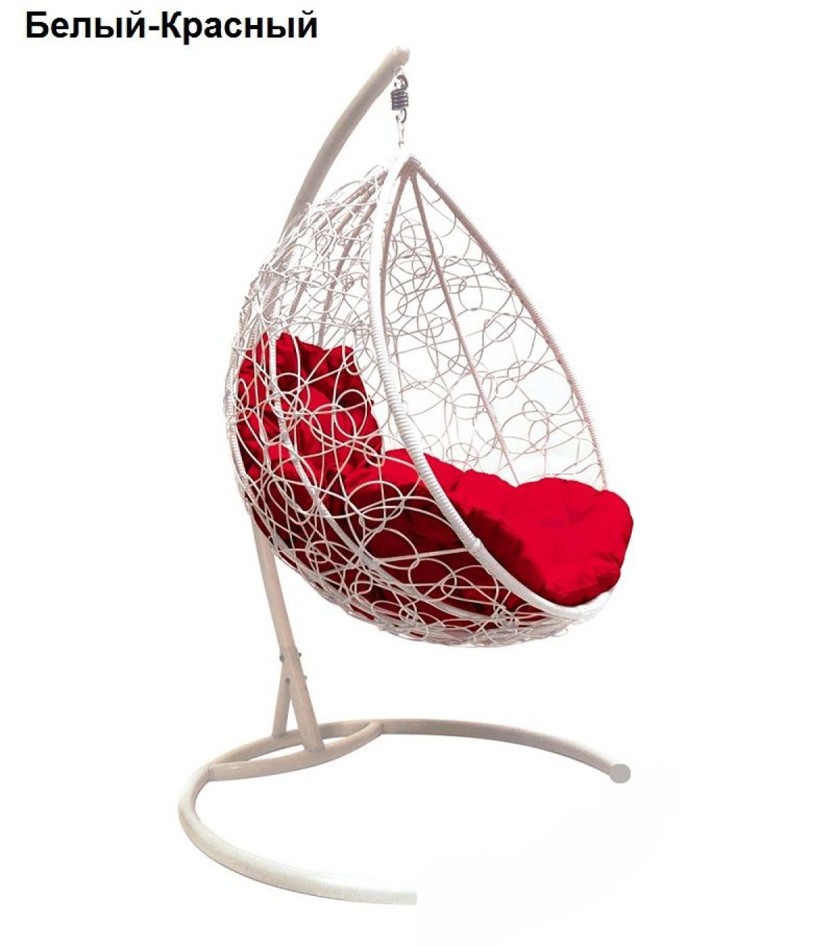 Подвесное кресло КОКОН "КАПЛЯ" ротанг (каркас белый) | фото 2