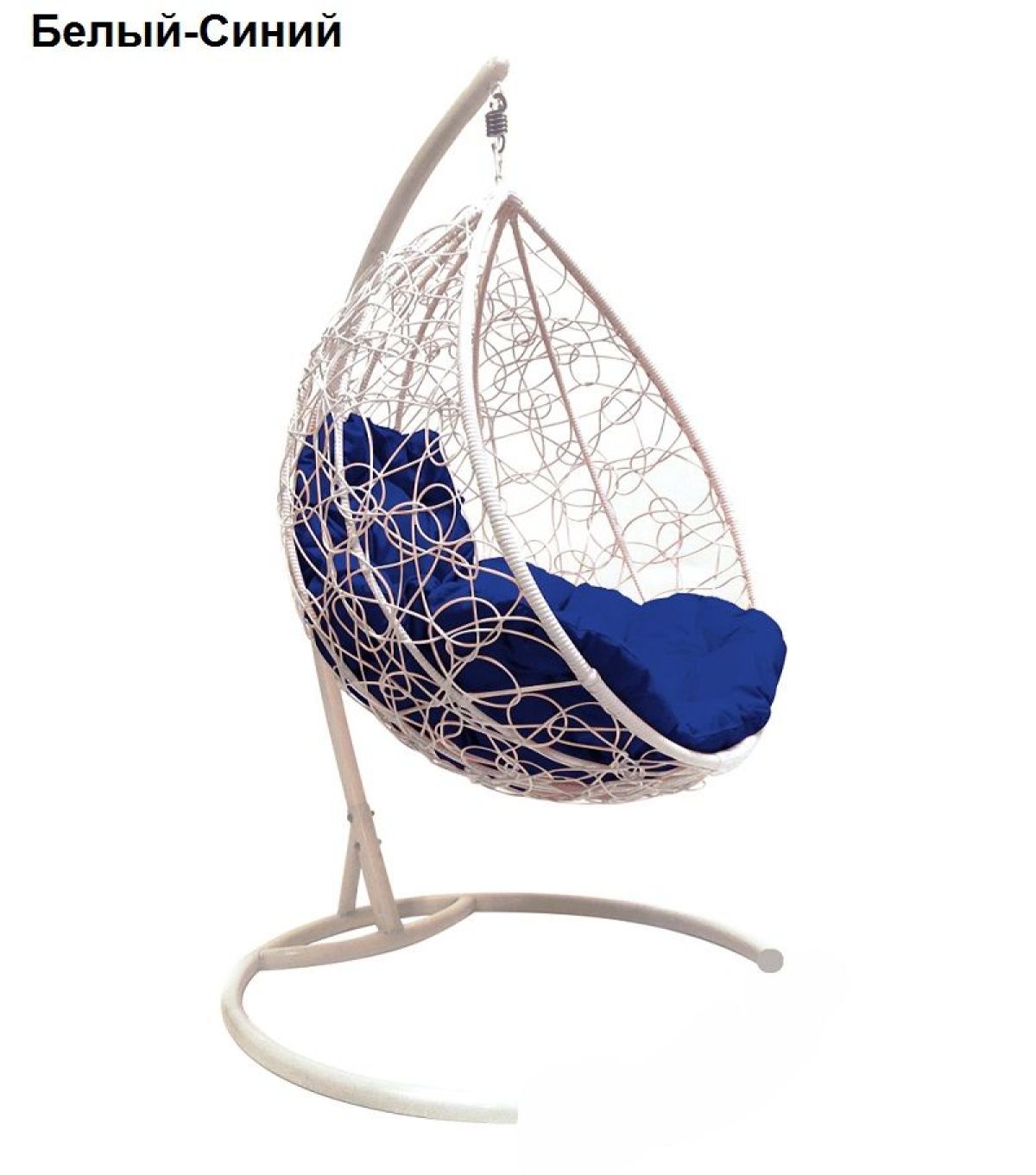Подвесное кресло КОКОН "КАПЛЯ" ротанг (каркас белый) | фото 3