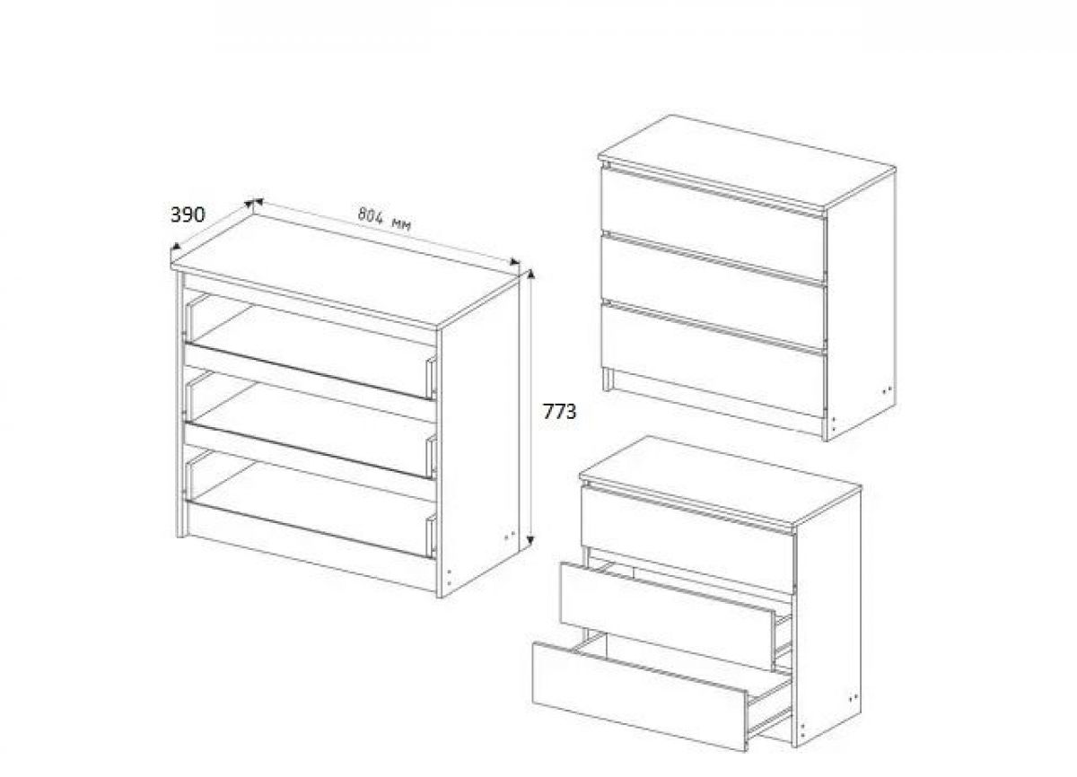 МОРИ МК803 (МК 800.1) Комод (графит) | фото 3