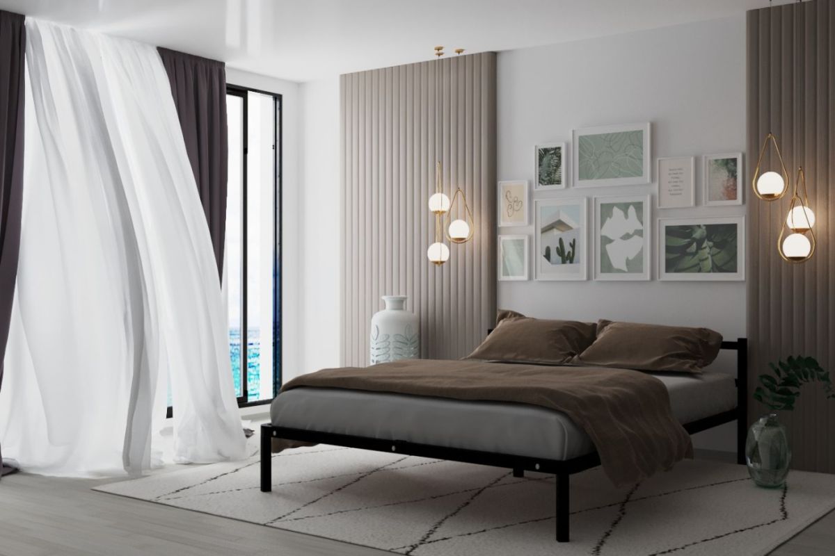 Кровать Мета с матрасом 1600 (черный) | фото 2