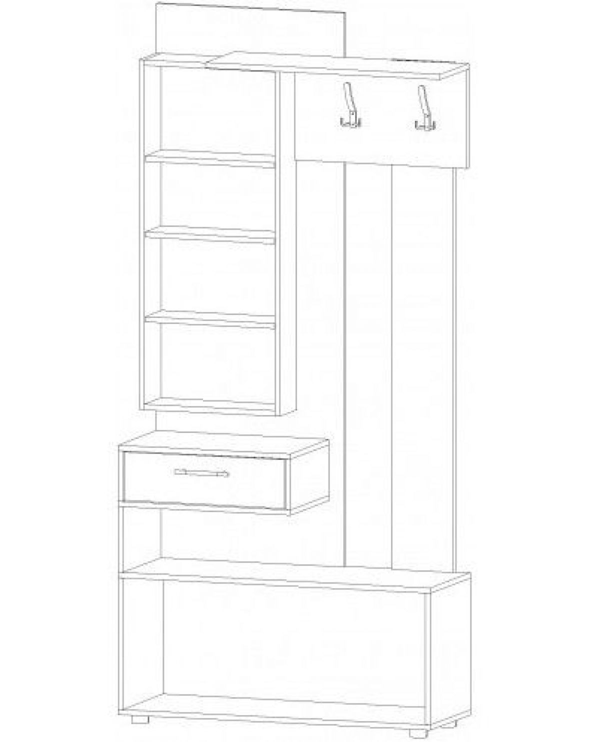 ИНФИНИТИ Прихожая Секция с зеркалом (венге/анкор светлый) | фото 2
