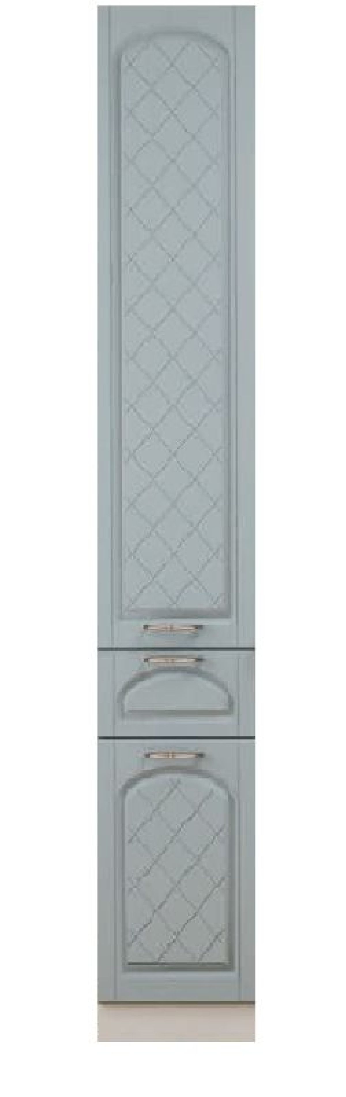 Кухонный гарнитур 2.4 м "Милана" с пеналом (белый/белое дерево/голубая патина) | фото 3