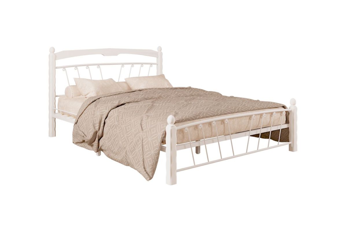 Кровать "Муза 1" КМД10  БЕЛАЯ (1400*2000) (ножки-белые) с коваными изделиями | фото 2