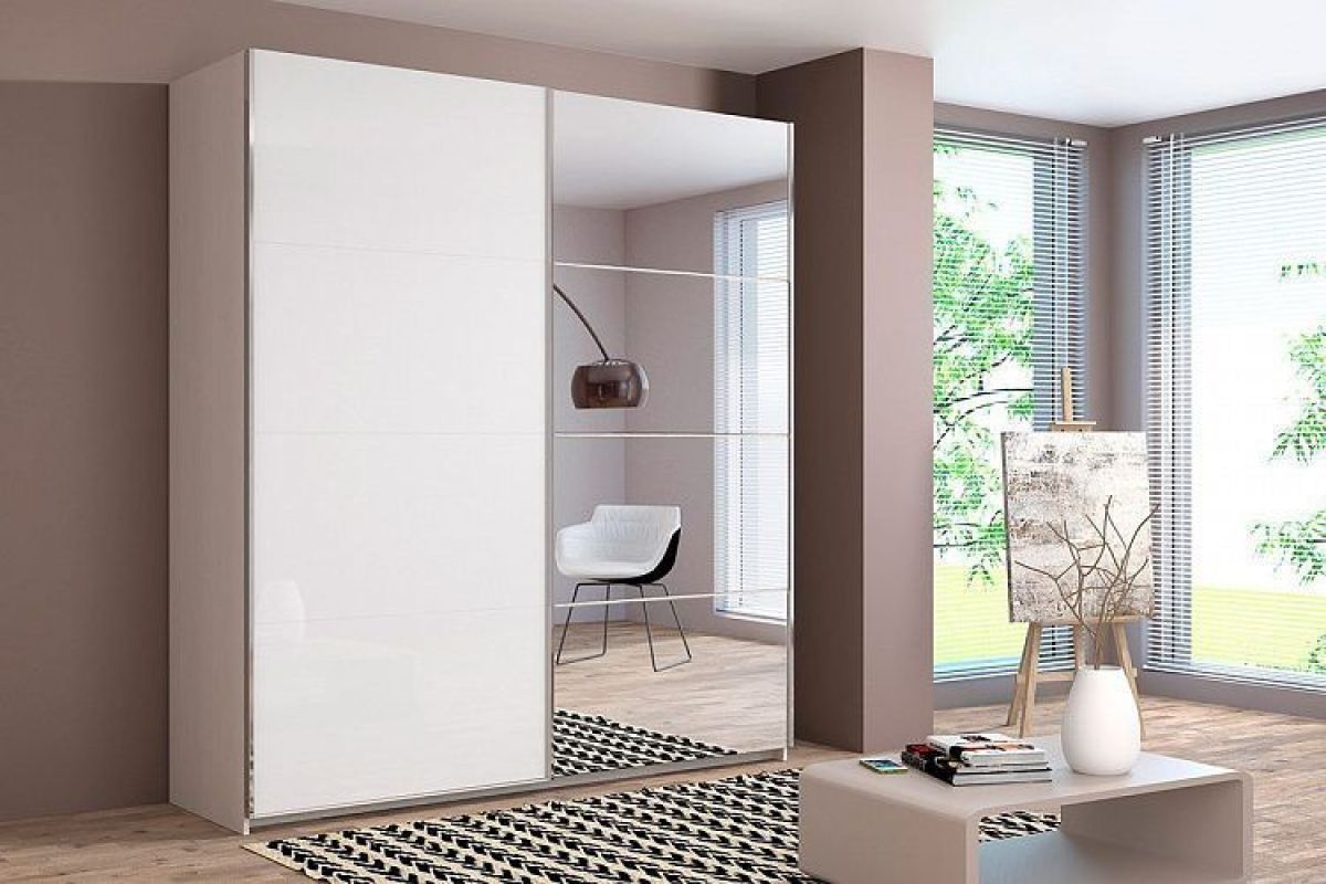 ИННЭС-5 Шкаф-купе 2-х дв.1600 (1дв Ф1 - белый глянец, 1дв Ф2 - зеркало) | фото 3