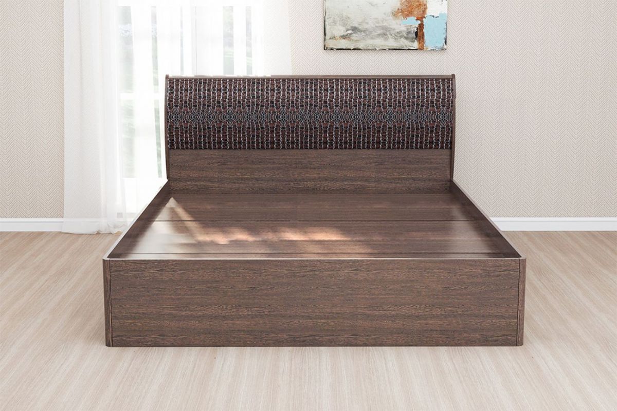 Кэт-4 Кровать арт 001-М1 1400*2000 (ЛДСП Венге/Экокожа Caiman коричневый) | фото 2