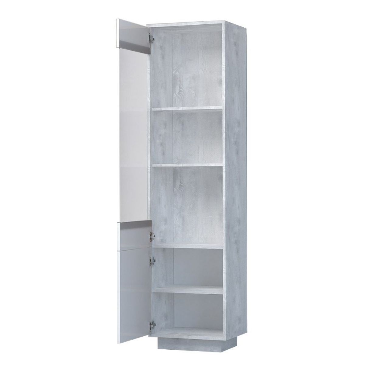 Эго ПС-1 Пенал с 2дв (бетон светлый/белый глянец) цоколь | фото 2