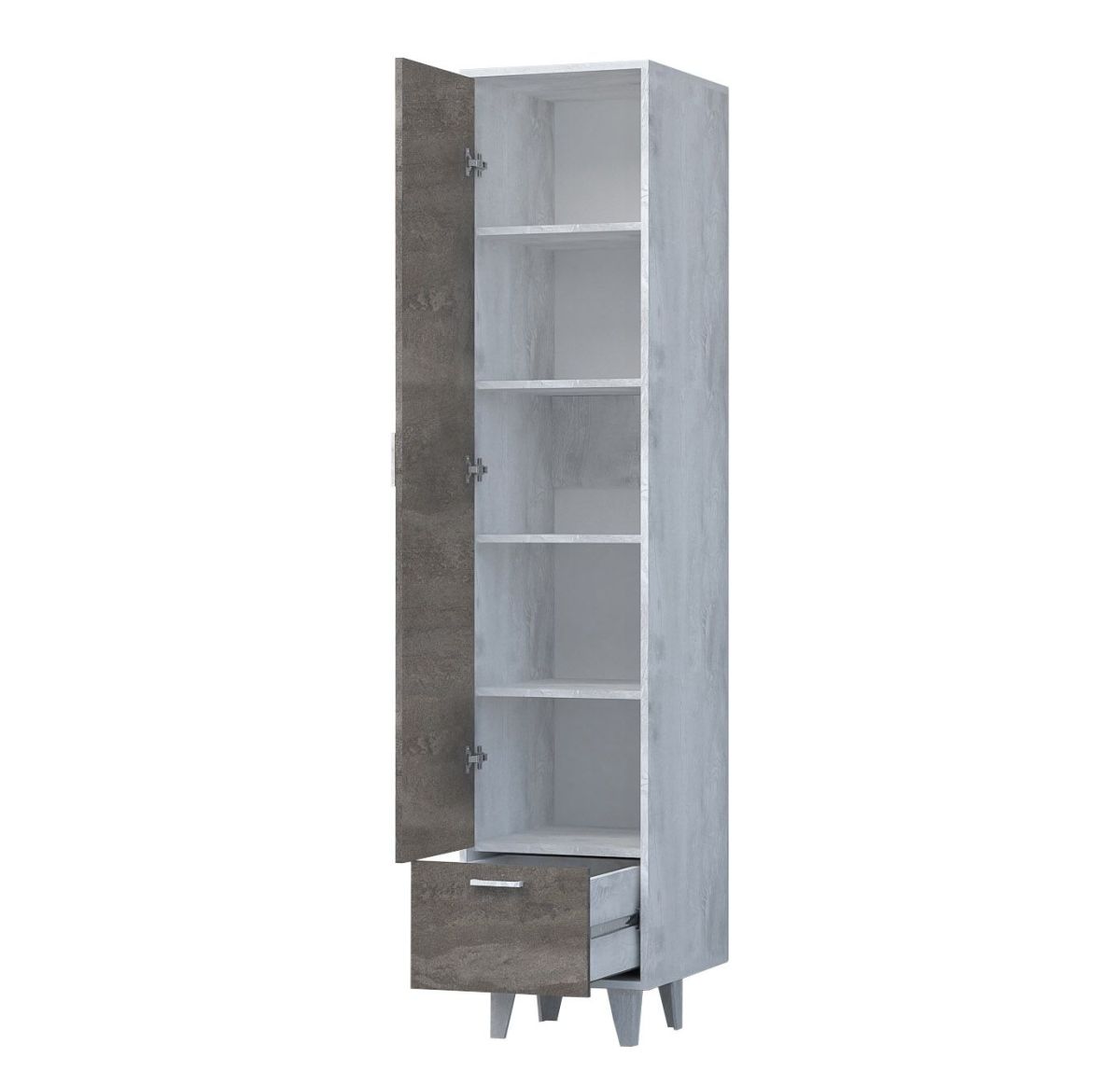 Эго П-1 Пенал с 1дв, 1ящ (бетон светлый/камень темный) на ножках | фото 2