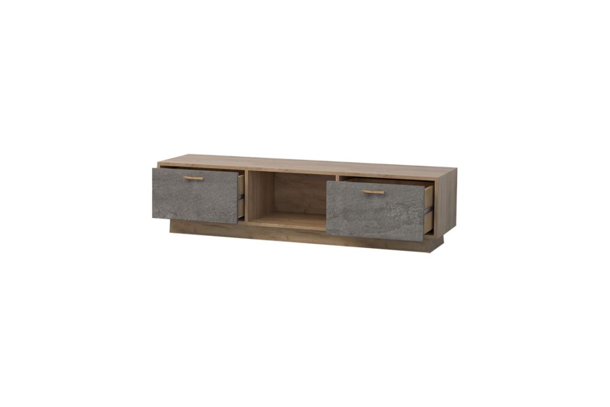 Эго Т-3 Тумба с 2мя ящ (дуб крафт золотой/камень темный) цоколь | фото 2