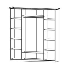 Прованс-2 Шкаф 4-х дверный с 2 зеркалами (Бежевый/Текстура белая платиной золото) | фото 3