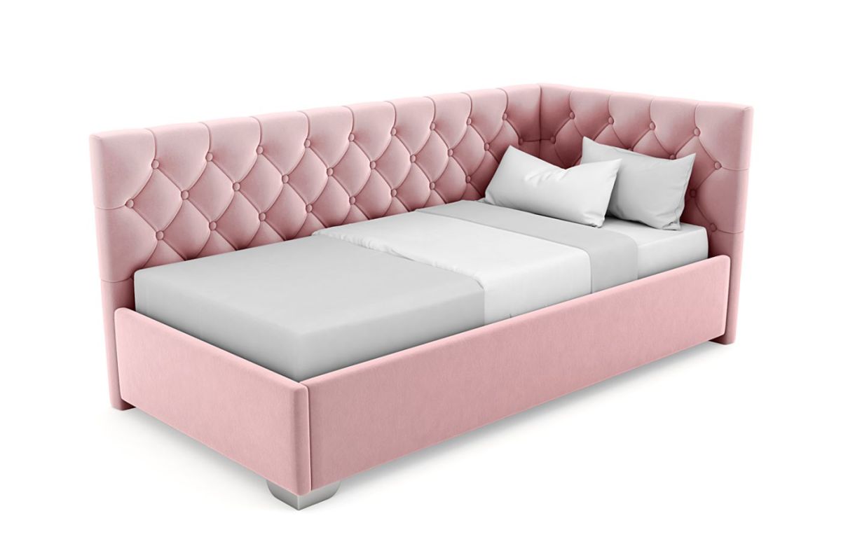 Кровать угловая Виола интерьерная +основание/ПМ/бельевое дно (90х200) | фото 14