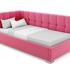 Кровать угловая Мия интерьерная +основание/ПМ/бельевое дно (120х200) | фото 16