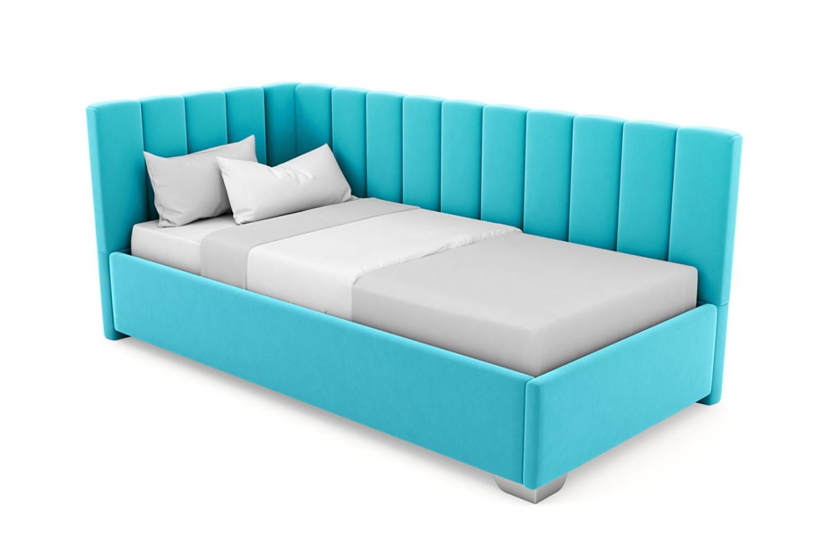 Кровать угловая Хлоя интерьерная +основание/ПМ/бельевое дно (80х200) | фото 10