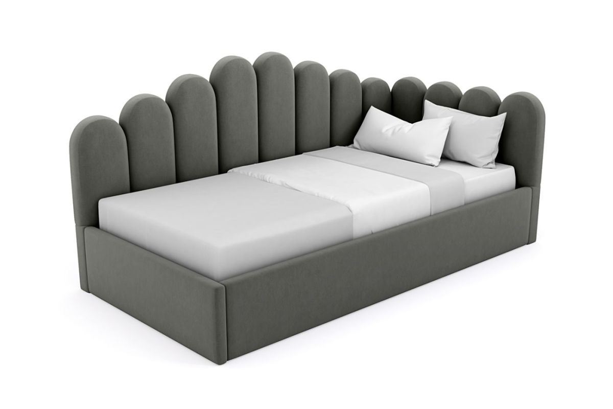 Кровать угловая Лилу интерьерная +основание/ПМ/бельевое дно (90х200) | фото 7