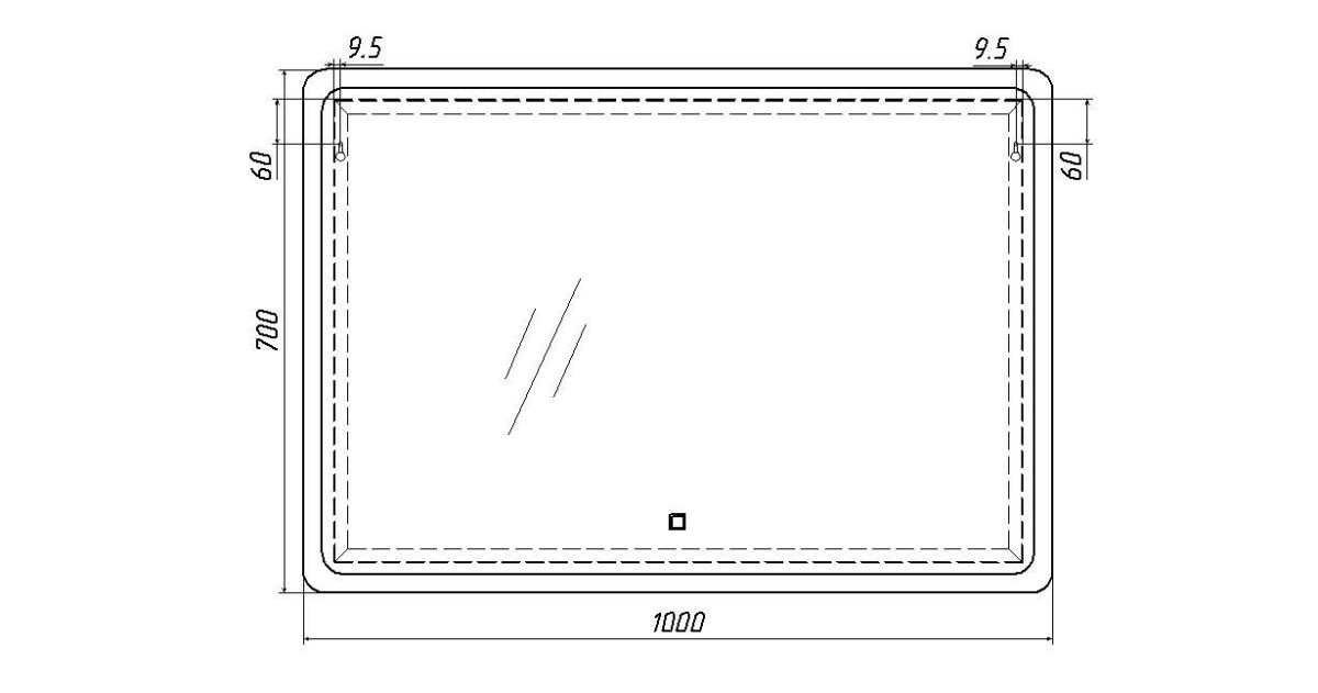 Зеркало Dream 100 alum с подсветкой Sansa (SD1024Z) | фото 7