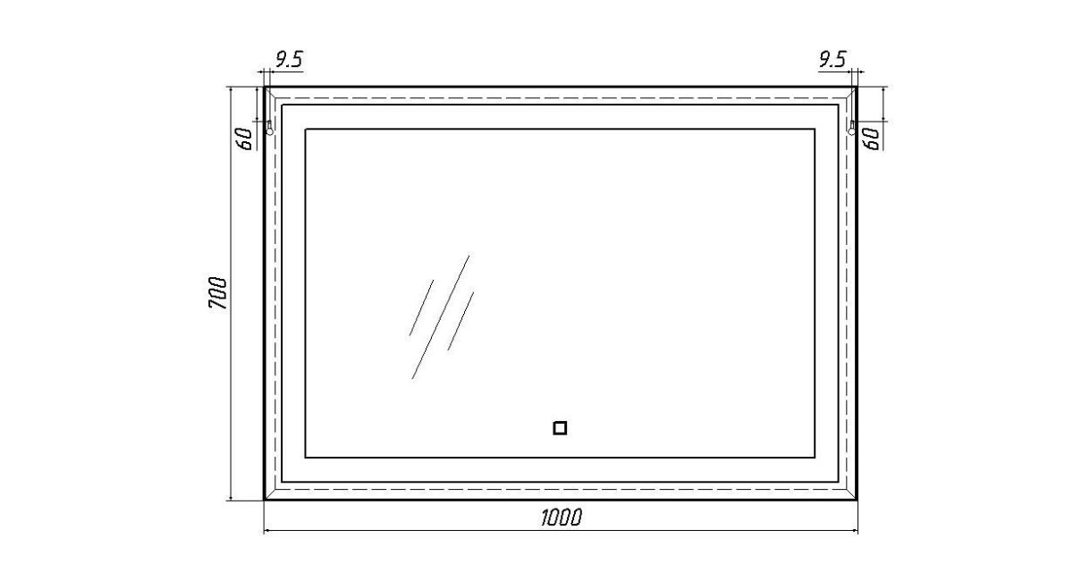 Зеркало Even 100 alum с подсветкой Sansa (SE1014Z) | фото 2