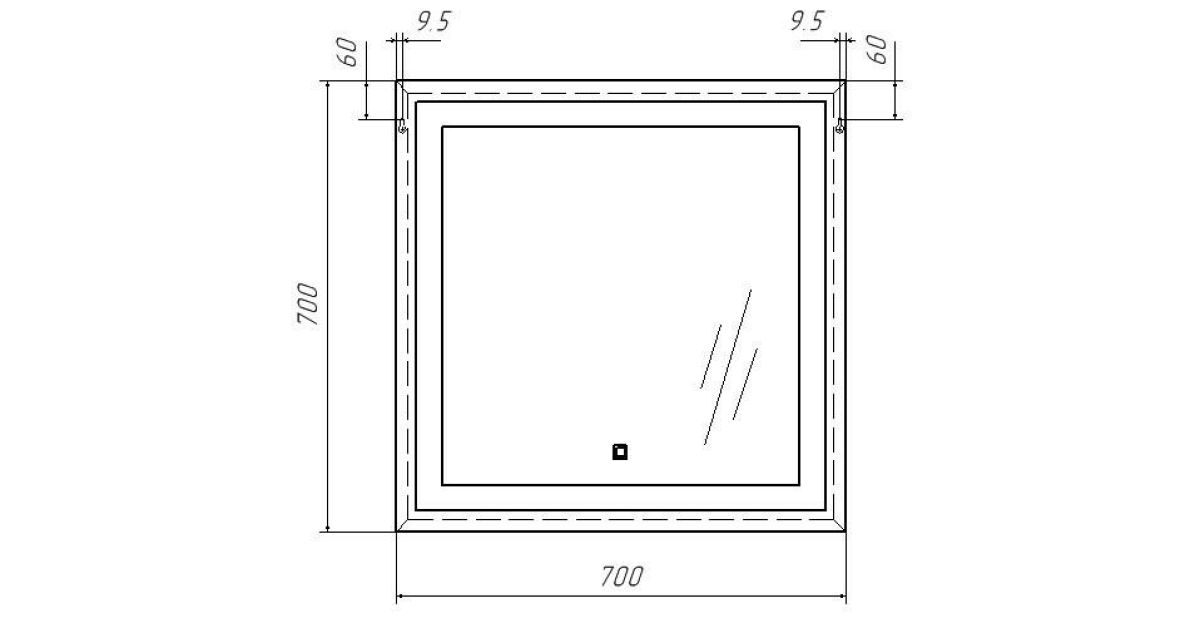 Зеркало Even 70 alum с подсветкой Sansa (SE1011Z) | фото 2