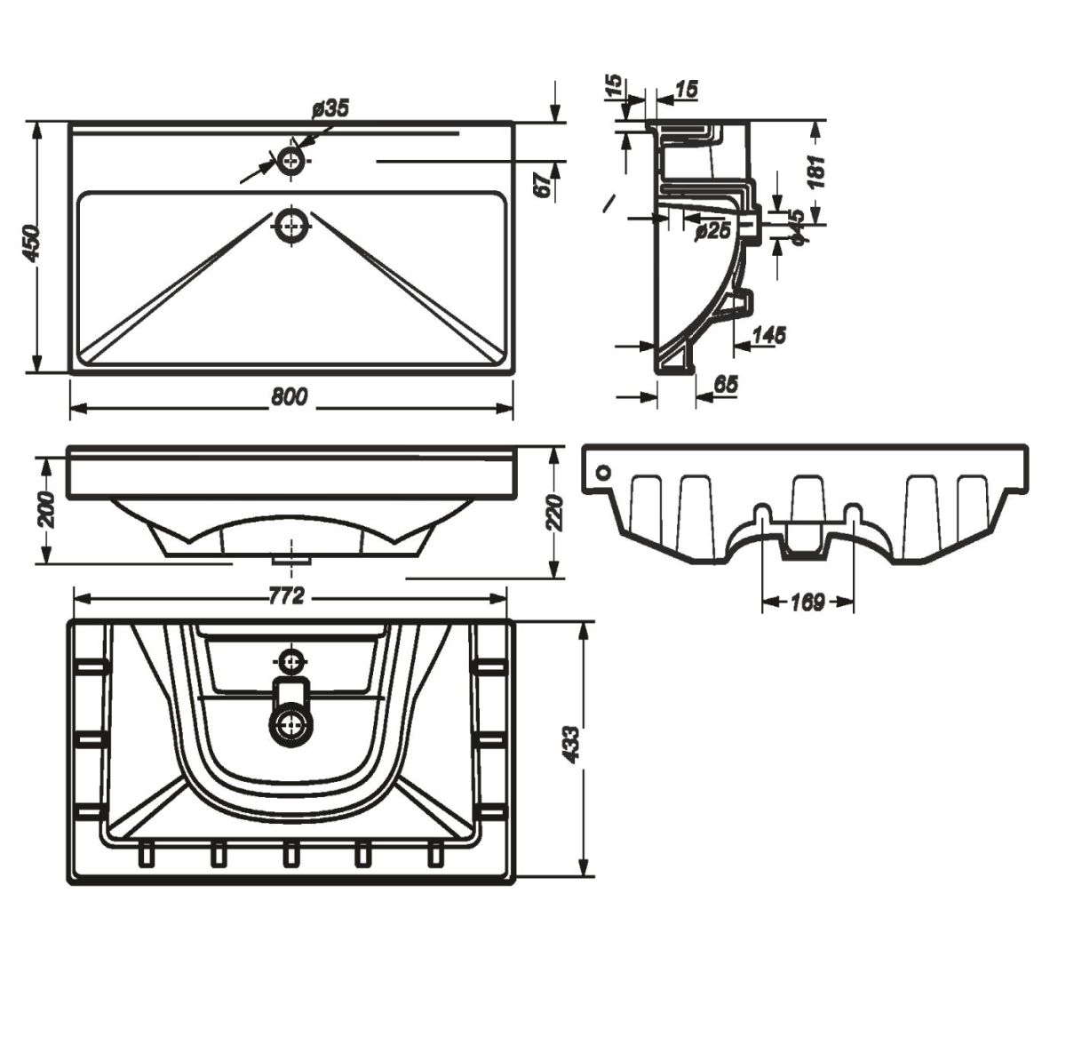Умывальник мебельный "FEST 80" Sanita Luxe | фото 5