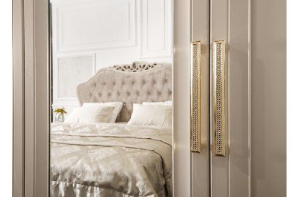 Шкаф 4-х ств с зеркалами Мокко (бежевый) | фото 4