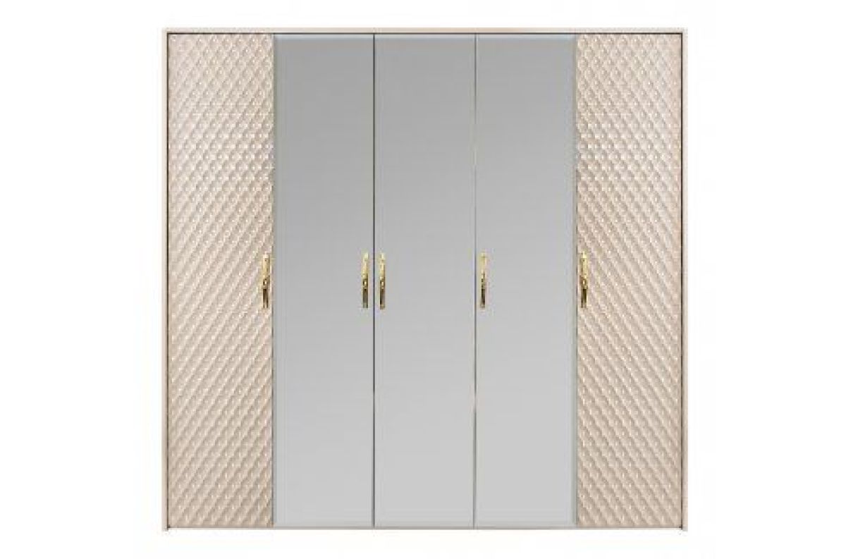 Шкаф 5-ти ств с зеркалами Lara (бежевый глянец) | фото 2