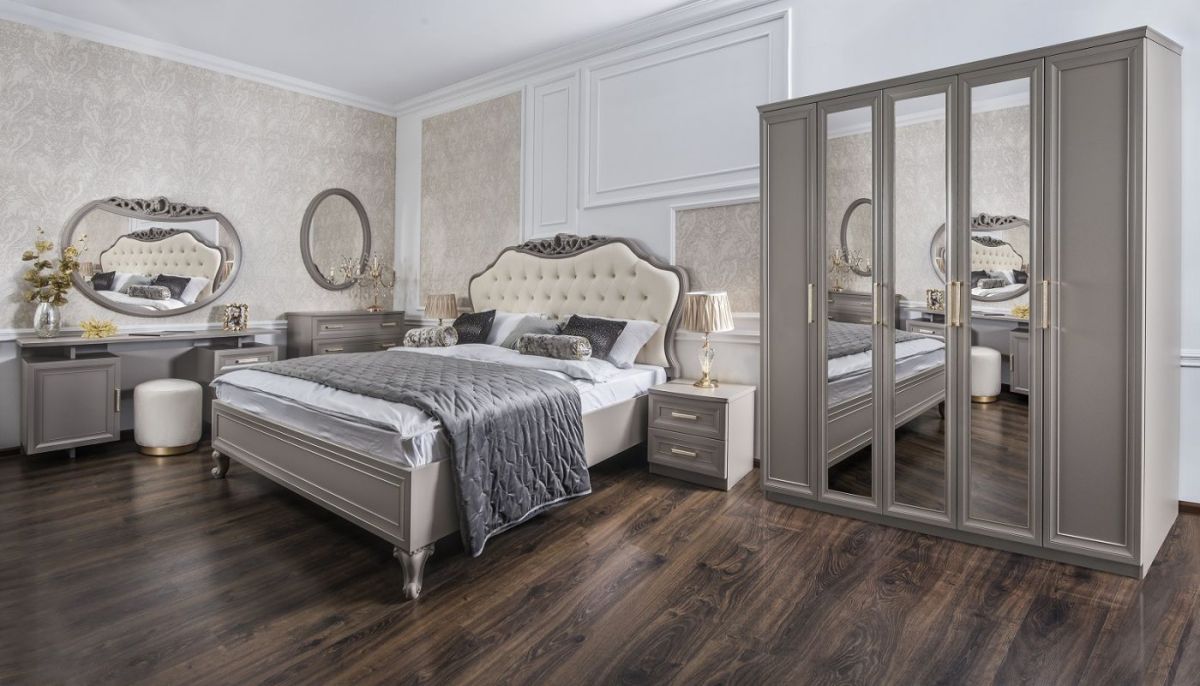 Шкаф 3-х ств с зеркалом Мокко (серый камень) | фото 3