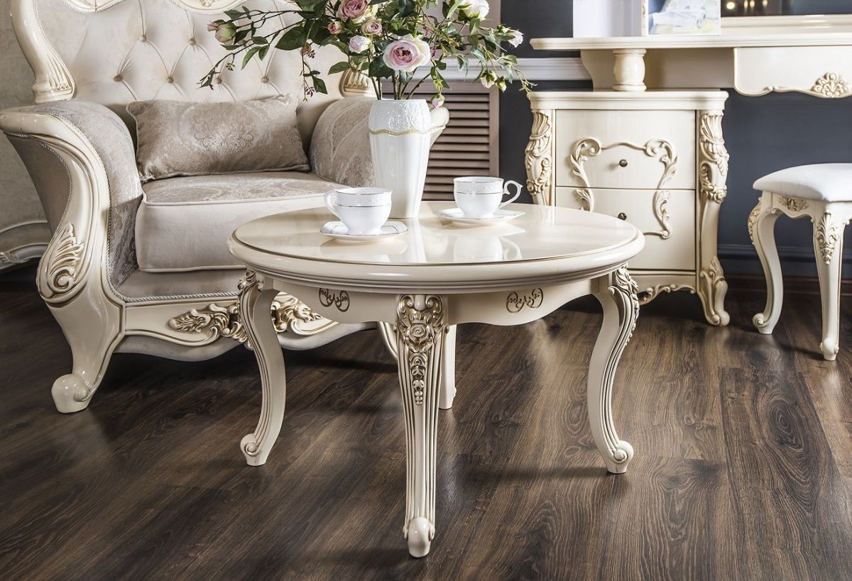 Стол журнальный круглый Джоконда (крем глянец) | фото 3