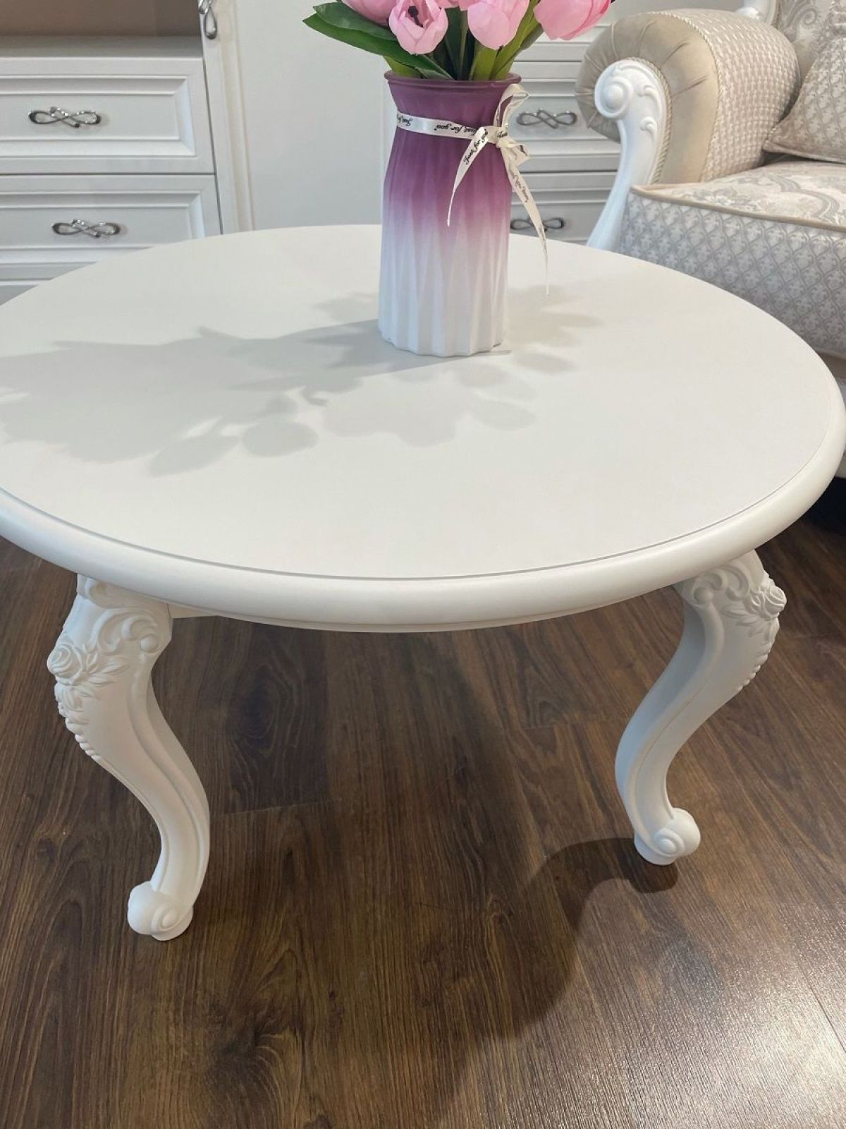 Стол журнальный круглый Мишель (белый матовый) | фото 6