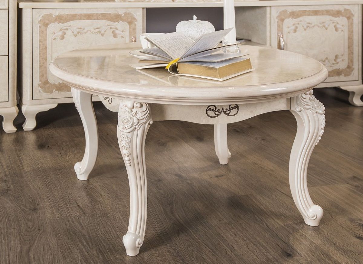 Стол журнальный круглый Патрисия (крем корень глянец) | фото 4