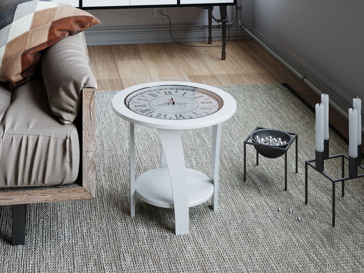 Стол журнальный ЭСТЕТ (Белое дерево/Белый жемчуг) | фото 2