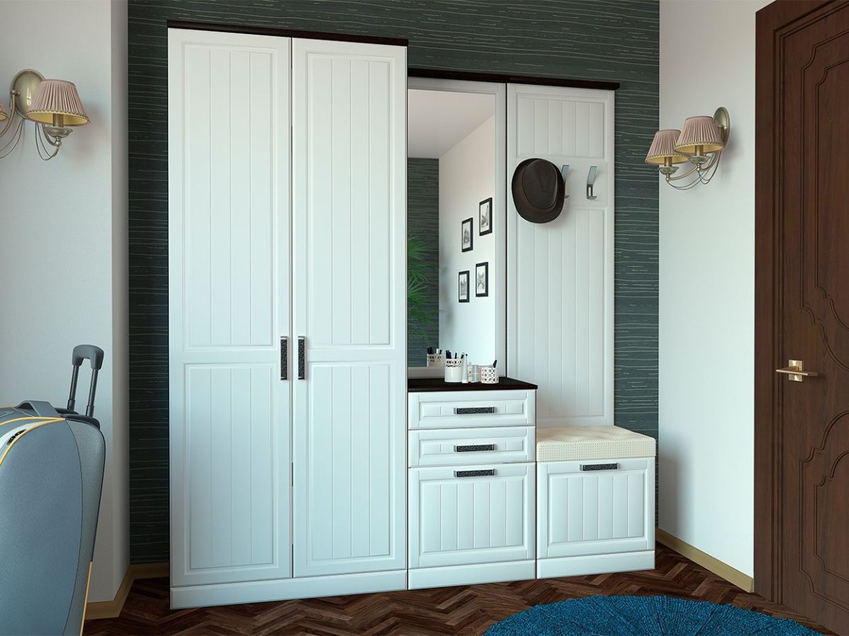 Вешалка НКМ ВЕНЕЦИЯ-1 Секция- 2 (Венге/Белое дерево) | фото 2