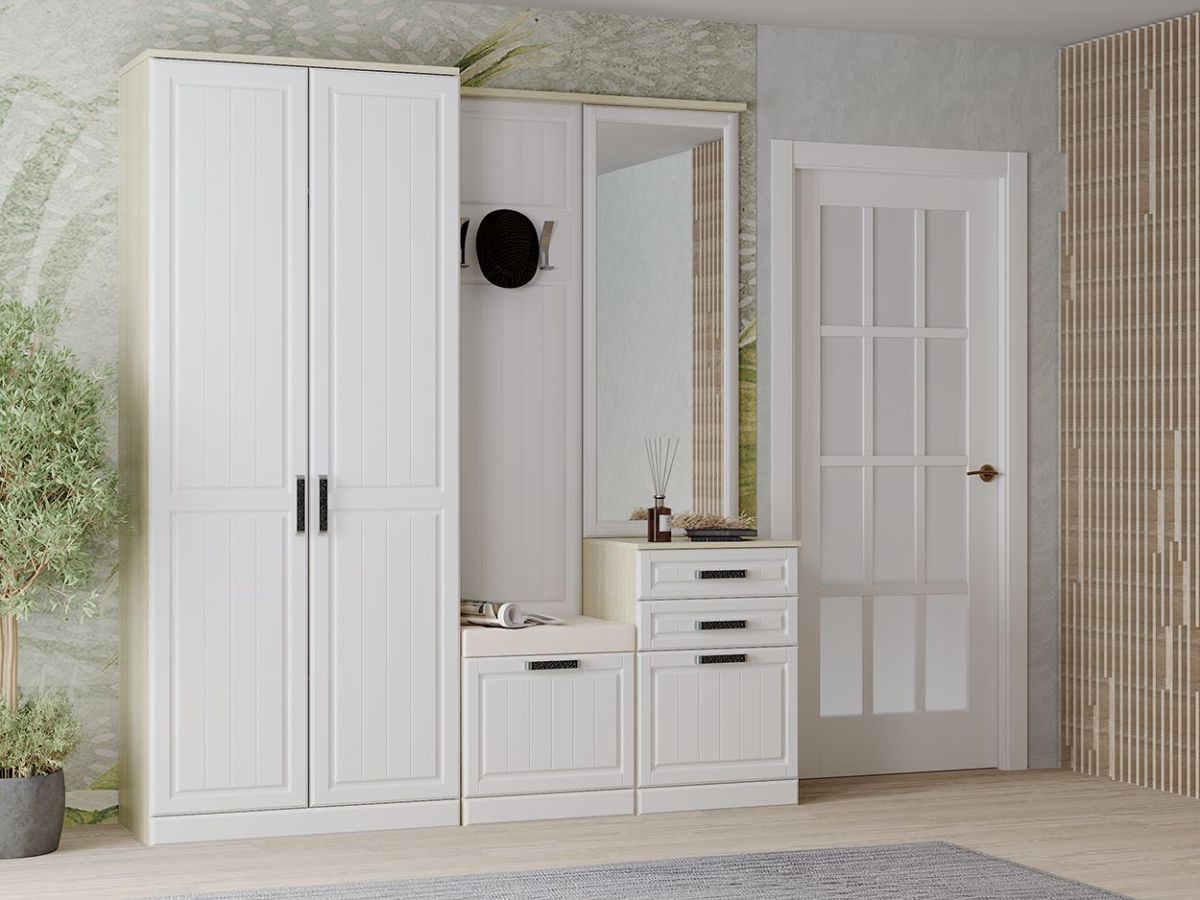 Шкаф 2-х створчатый НКМ ВЕНЕЦИЯ-1 Секция- 3 (Дуб сонома/Белое дерево) | фото 3