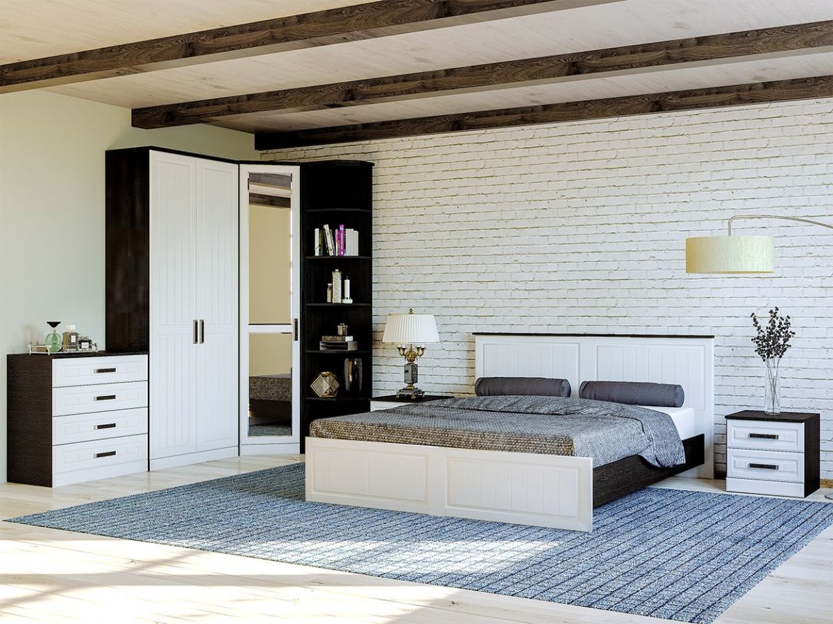 Тумба прикроватная НКМ ВЕНЕЦИЯ-1 Секция-12 (Венге/Белое дерево) | фото 2