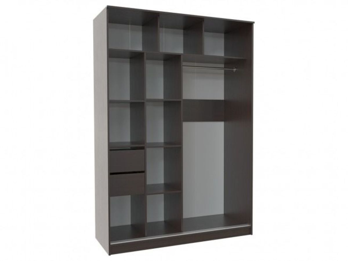 Шкаф-купе ПШ-2.9 1800 Фасад ВСТАВКА МДФ | СТЕКЛО (Венге/Стекло черное) | фото 2