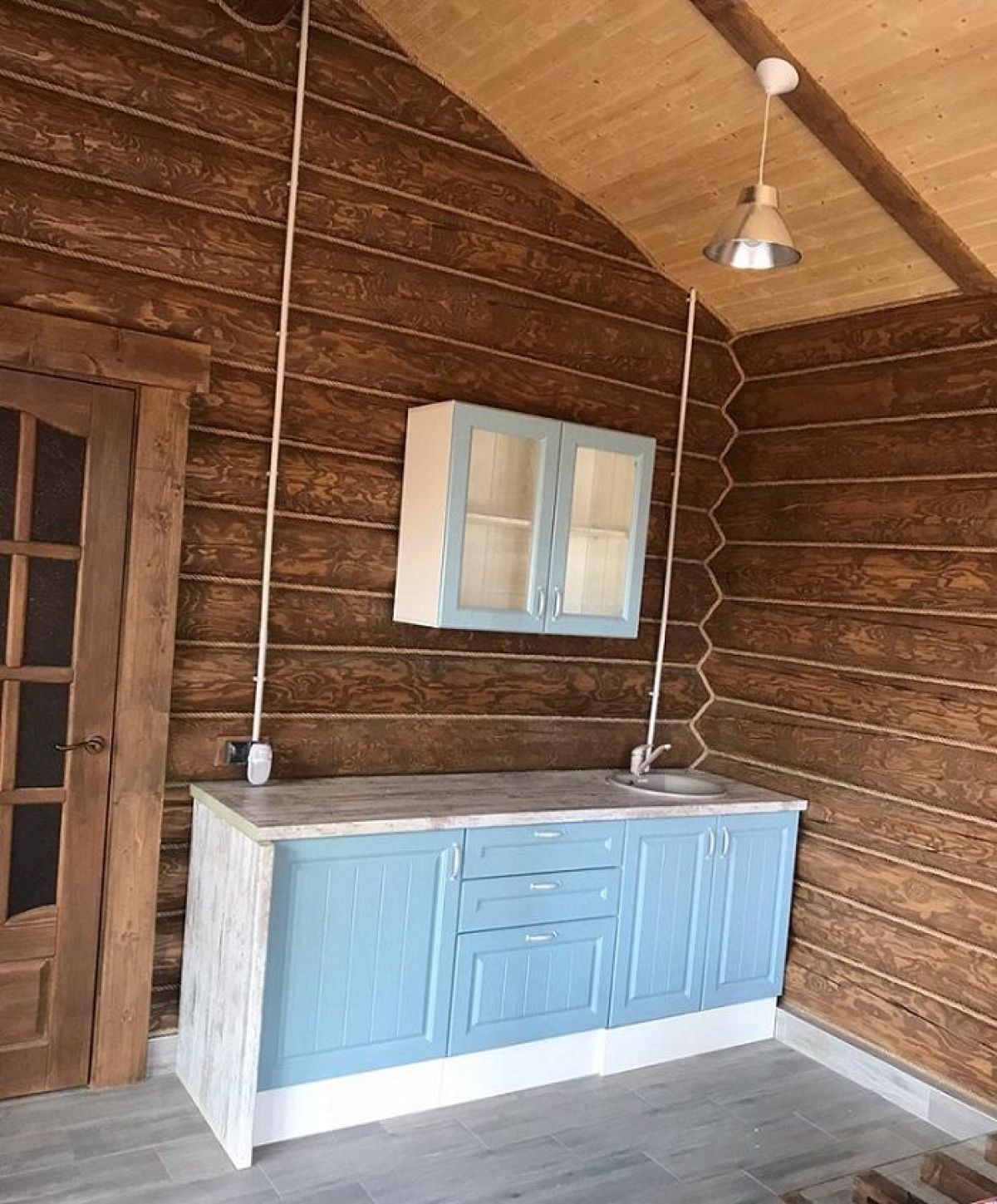 Кухонный гарнитур Принцесса угловой 1200*2400 Мурено/Арктик (модульный) Горизонт | фото 11